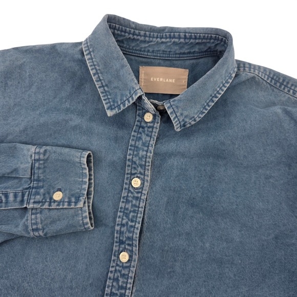 Everlane Tops - Everlane Womens Blue Denim Button Up Shirt Long Sleeve Cotton Size 8